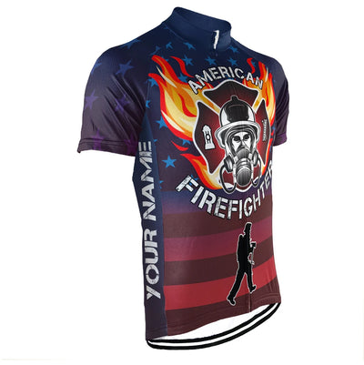 Customized Firefighter Men's Cycling Jersey Short Sleeve