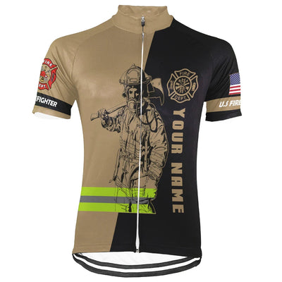 Customized Firefighter Men's Cycling Jersey Short Sleeve