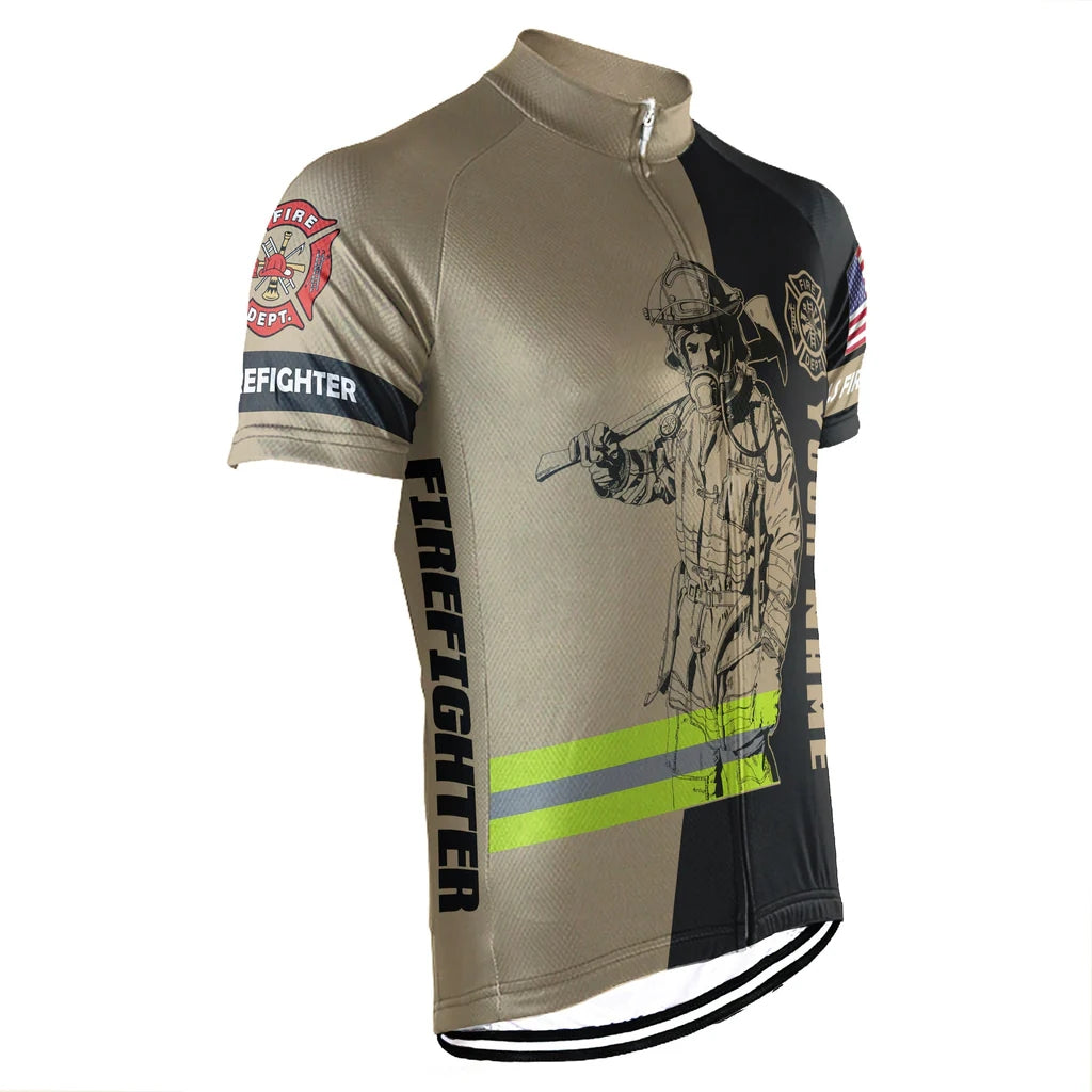 Customized Firefighter Men's Cycling Jersey Short Sleeve