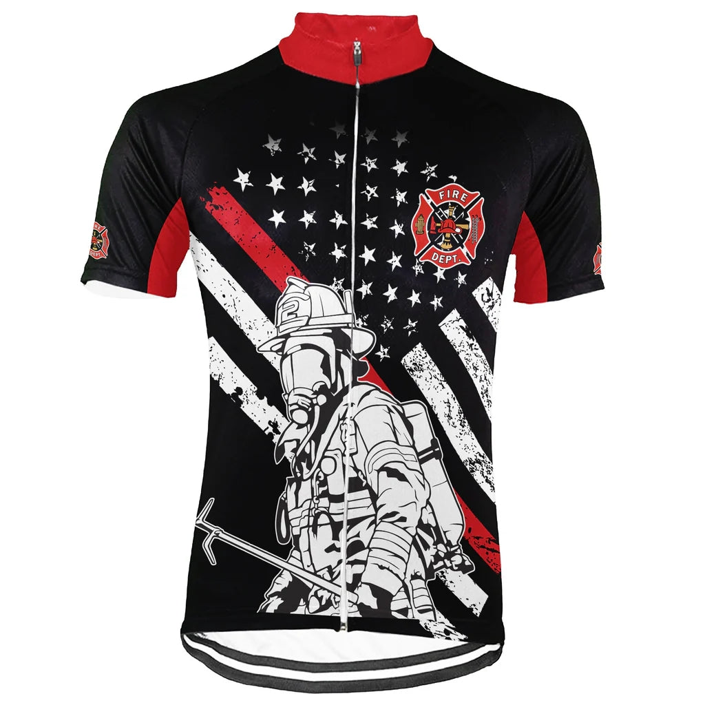 Customized Firefighter Men's Cycling Jersey Short Sleeve