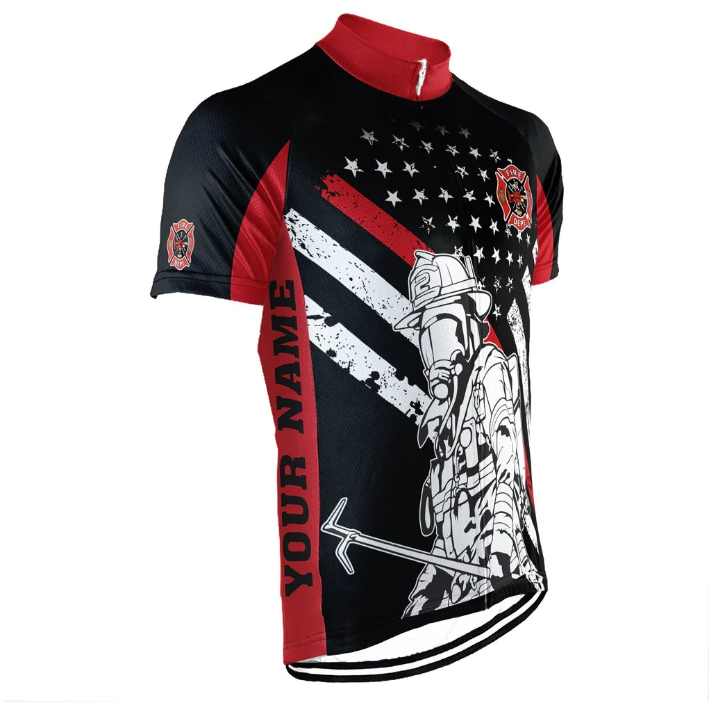 Customized Firefighter Men's Cycling Jersey Short Sleeve