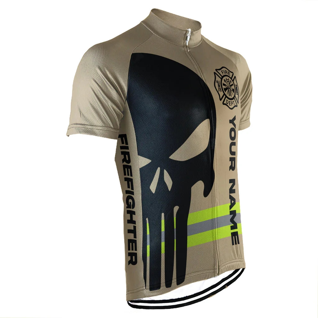 Customized Firefighter Men's Cycling Jersey Short Sleeve