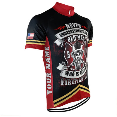 Customized Firefighter Men's Cycling Jersey Short Sleeve