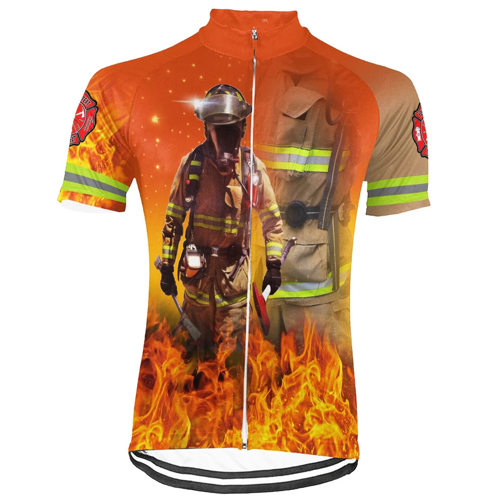 Customized Firefighter Men's Cycling Jersey Short Sleeve