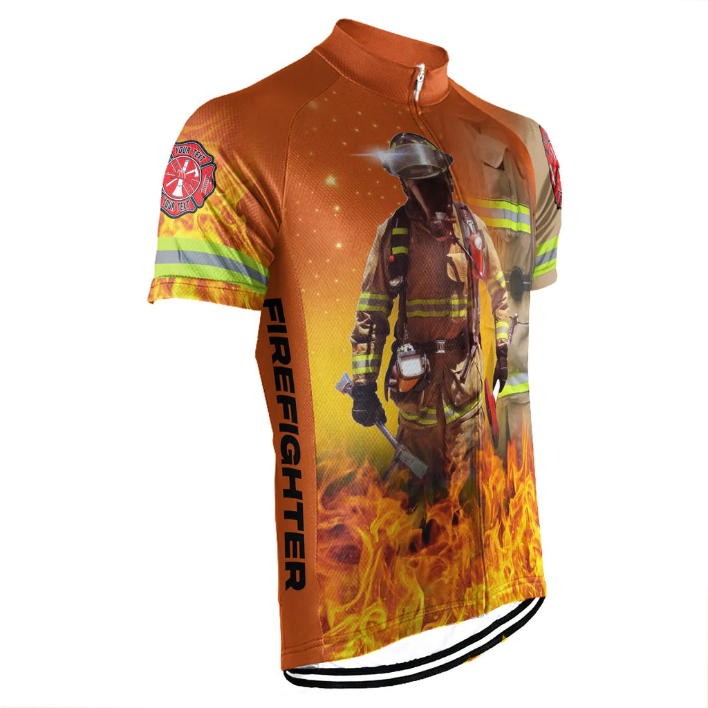 Customized Firefighter Men's Cycling Jersey Short Sleeve