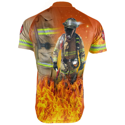 Customized Firefighter Men's Cycling Jersey Short Sleeve