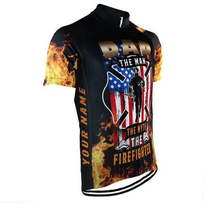Customized Firefighter Men's Cycling Jersey Short Sleeve