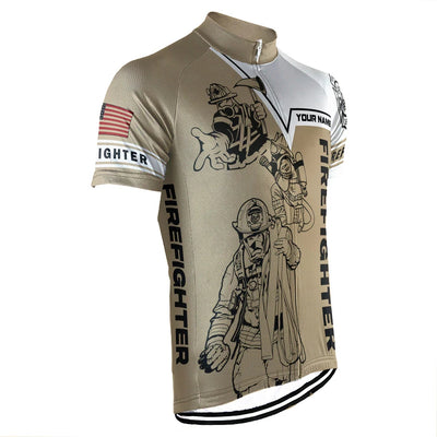 Customized Firefighter Men's Cycling Jersey Short Sleeve