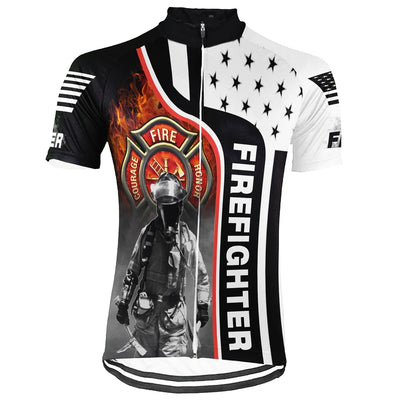 Customized Firefighter Men's Cycling Jersey Short Sleeve