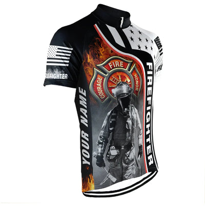 Customized Firefighter Men's Cycling Jersey Short Sleeve