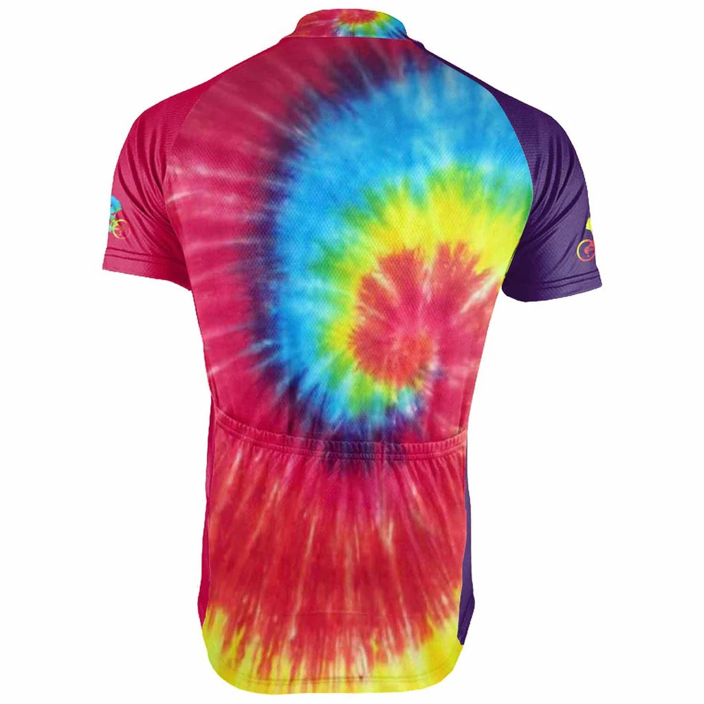 Customized Tie Dye Men's Cycling Jersey Short Sleeve