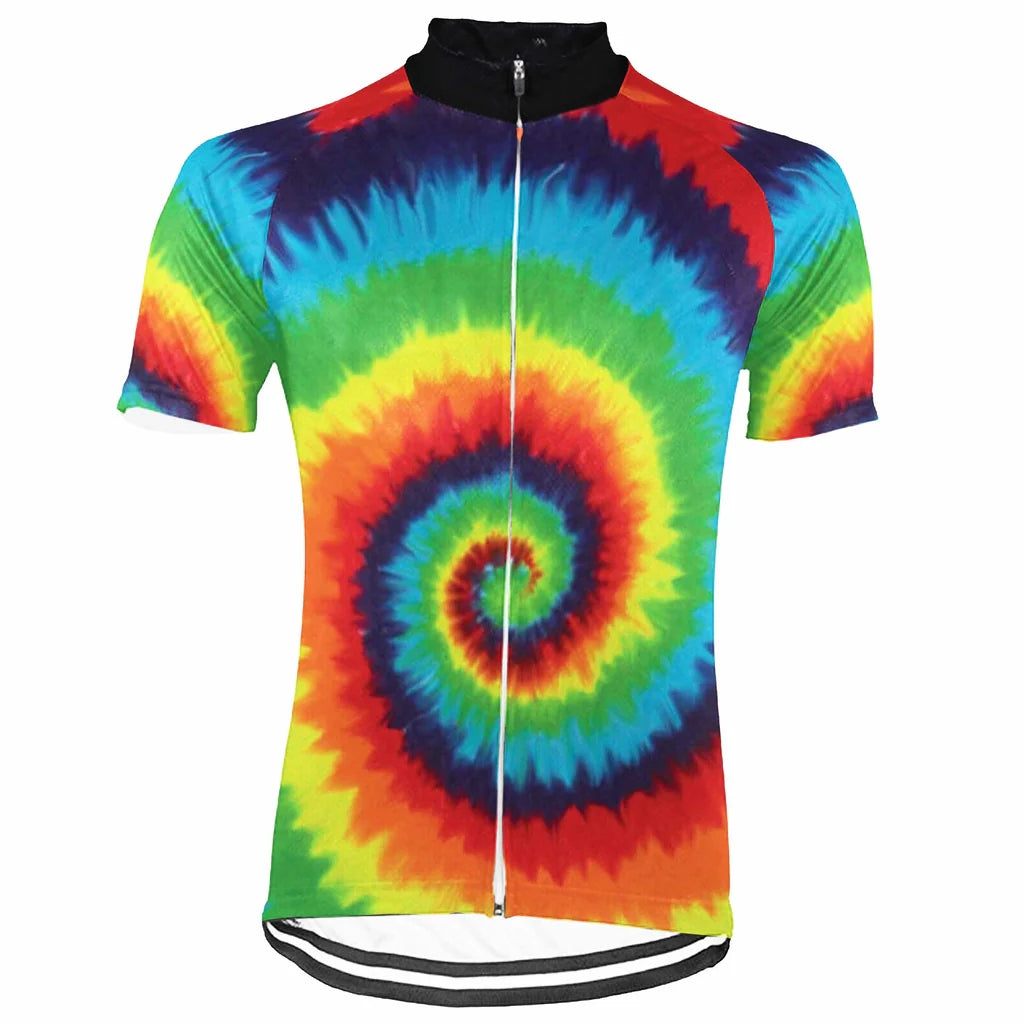 Customized Tie Dye Men's Cycling Jersey Short Sleeve