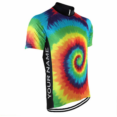 Customized Tie Dye Men's Cycling Jersey Short Sleeve