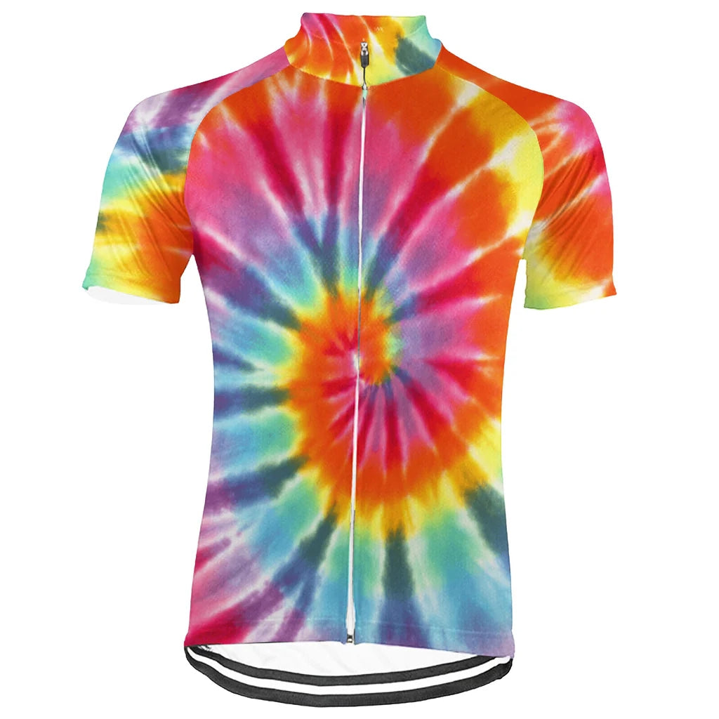 Customized Tie Dye Men's Cycling Jersey Short Sleeve