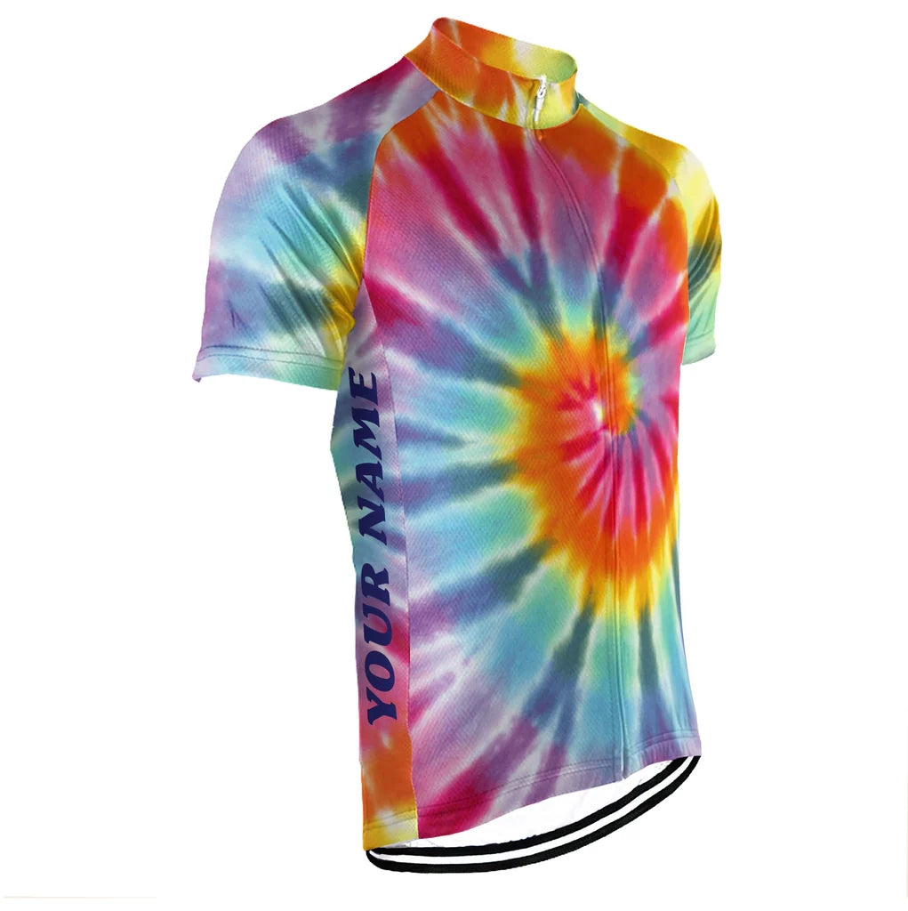Customized Tie Dye Men's Cycling Jersey Short Sleeve