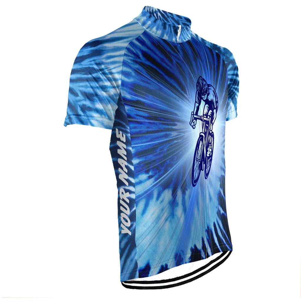 Customized Tie Dye Men's Cycling Jersey Short Sleeve