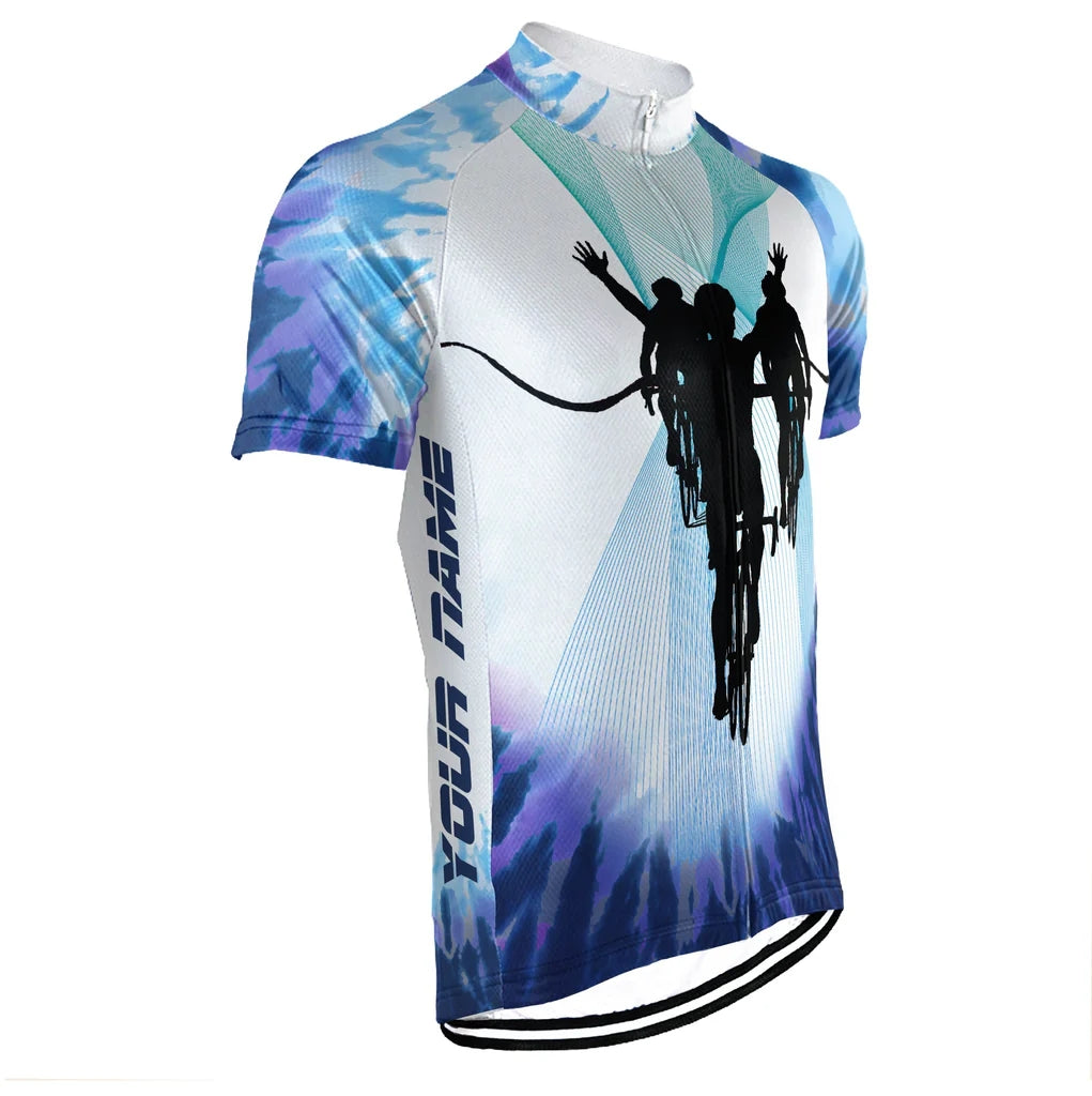 Customized Tie Dye Men's Cycling Jersey Short Sleeve