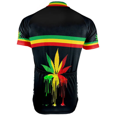 Customized Rasta Marijuana Men's Cycling Jersey Short Sleeve