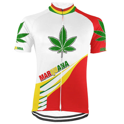 Customized Rasta Marijuana Men's Cycling Jersey Short Sleeve