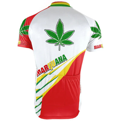 Customized Rasta Marijuana Men's Cycling Jersey Short Sleeve