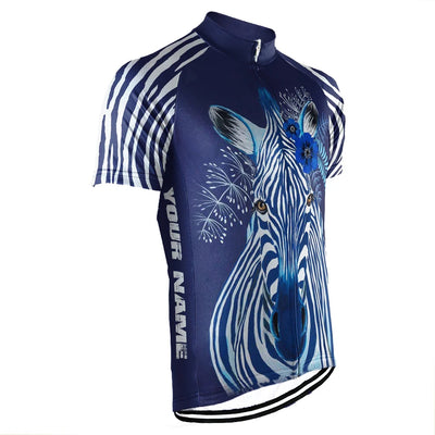 Customized Zebra Men's Cycling Jersey Short Sleeve
