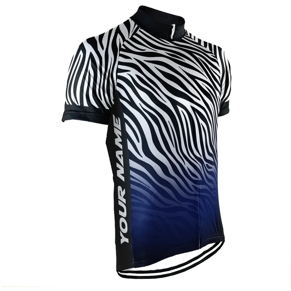 Customized Zebra Men's Cycling Jersey Short Sleeve