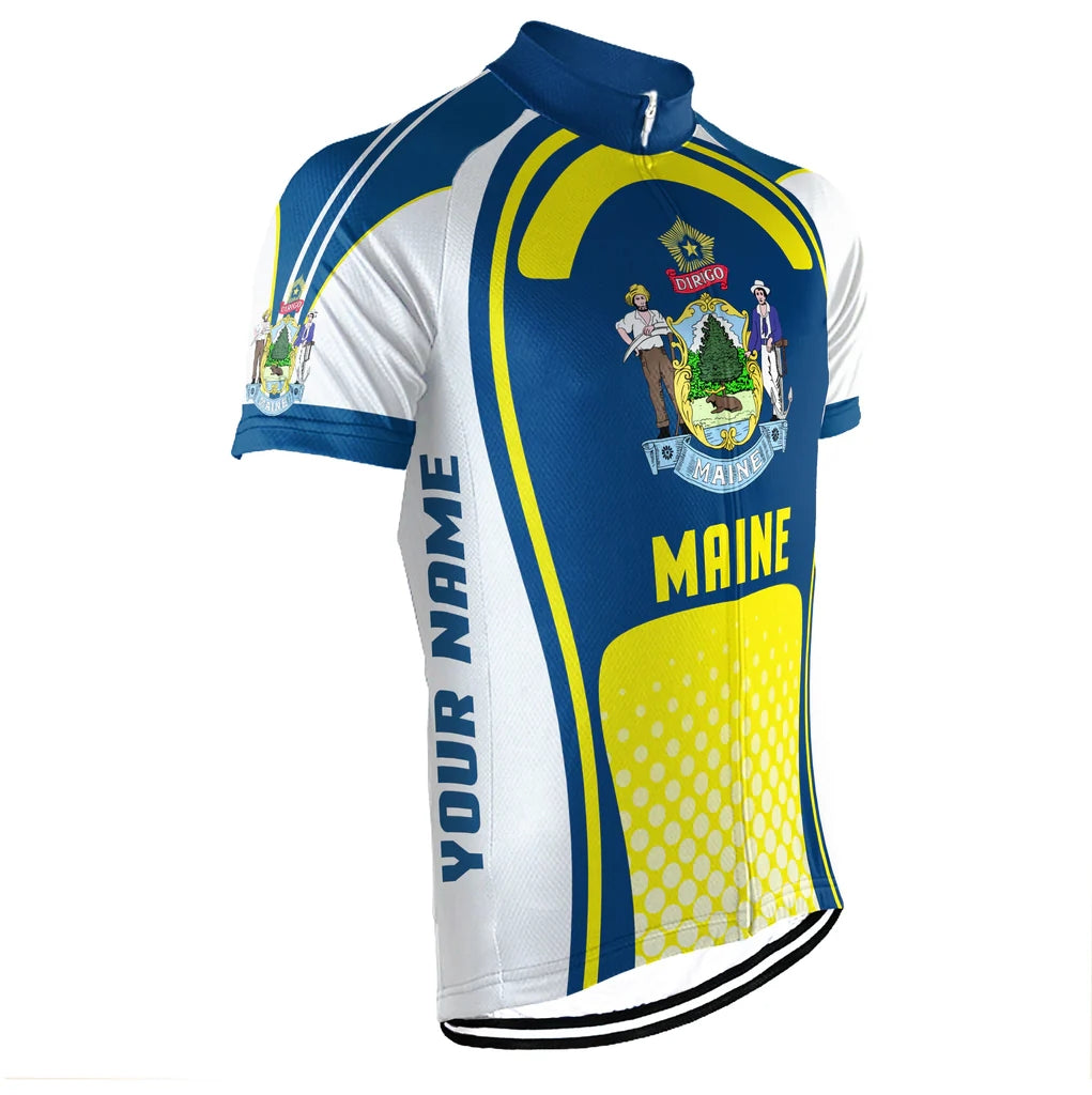 Personalized Maine Men's Cycling Jersey Short Sleeve