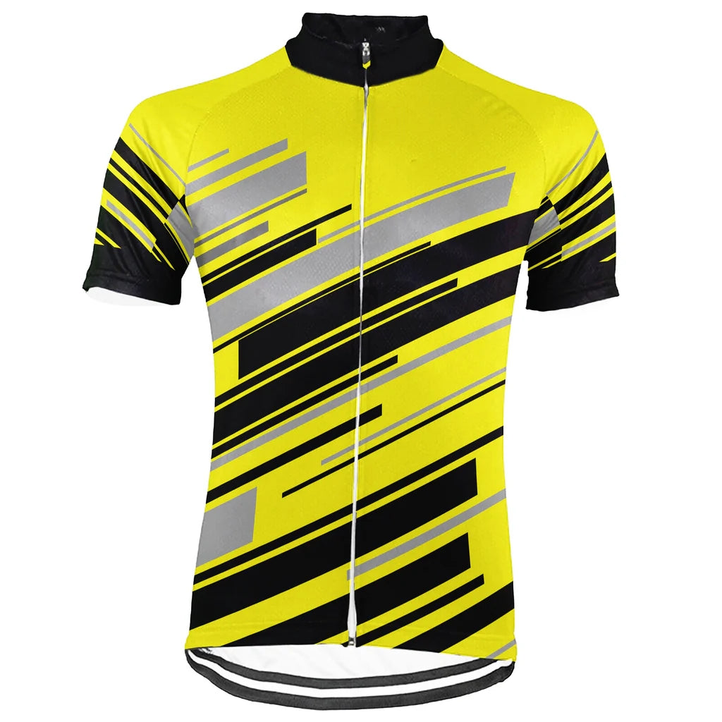 Customized Yellow Men's Cycling Jersey Short Sleeve