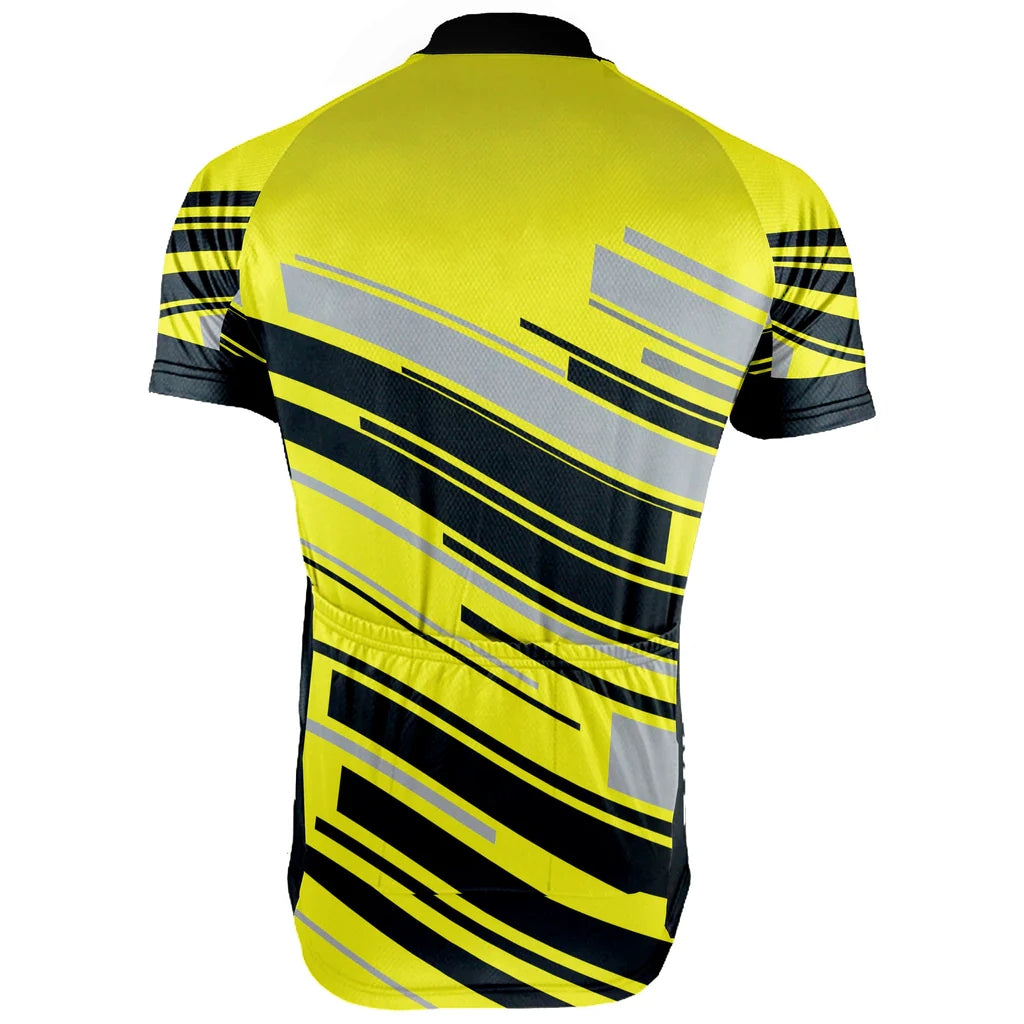 Customized Yellow Men's Cycling Jersey Short Sleeve