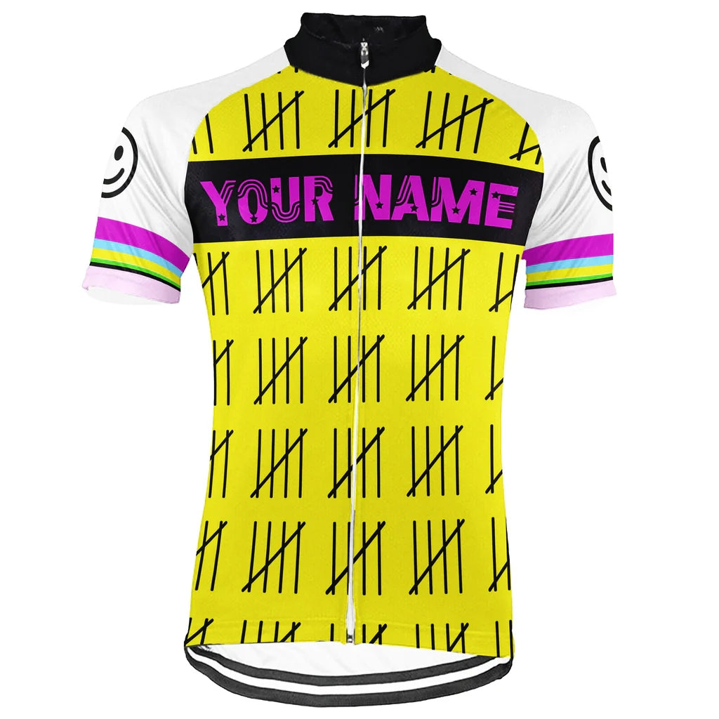 Customized Yellow Men's Cycling Jersey Short Sleeve