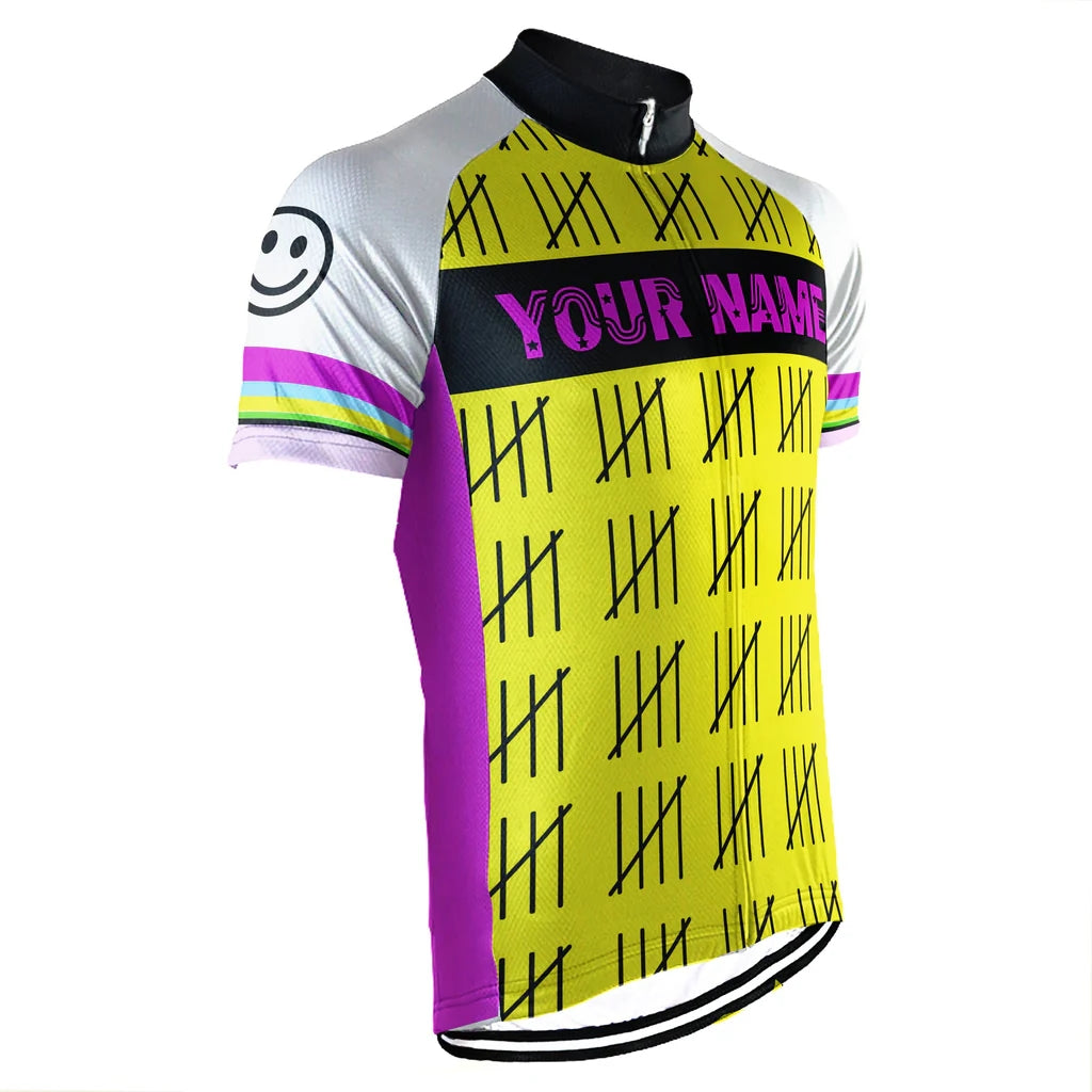 Customized Yellow Men's Cycling Jersey Short Sleeve