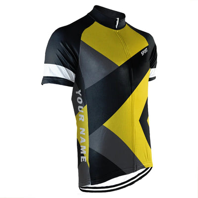 Customized Yellow Men's Cycling Jersey Short Sleeve