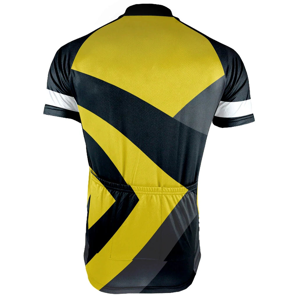Customized Yellow Men's Cycling Jersey Short Sleeve