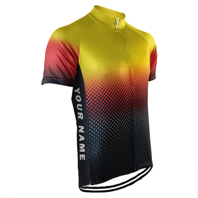 Customized Yellow Men's Cycling Jersey Short Sleeve