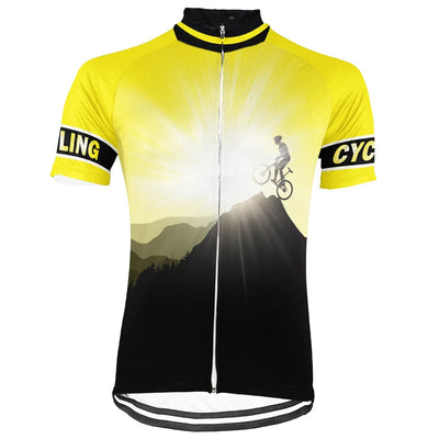 Customized Yellow Men's Cycling Jersey Short Sleeve