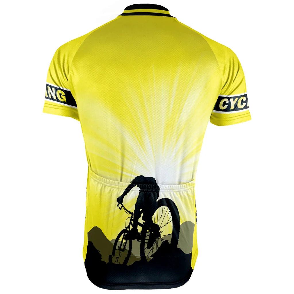 Customized Yellow Men's Cycling Jersey Short Sleeve