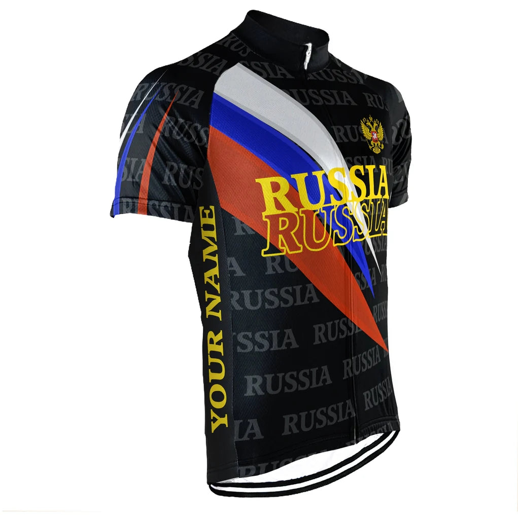 Customized Russia Men's Cycling Jersey Short Sleeve