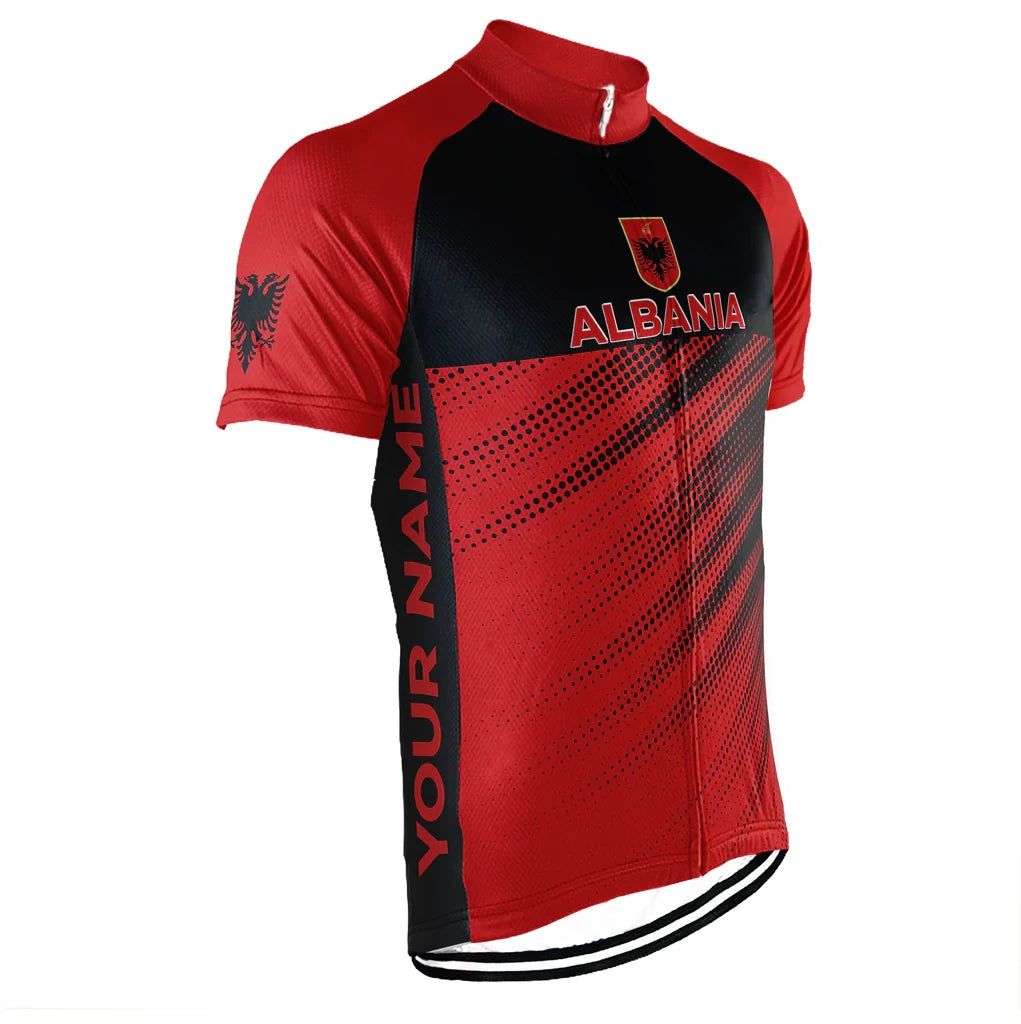 Customized Albania Men's Cycling Jersey Short Sleeve