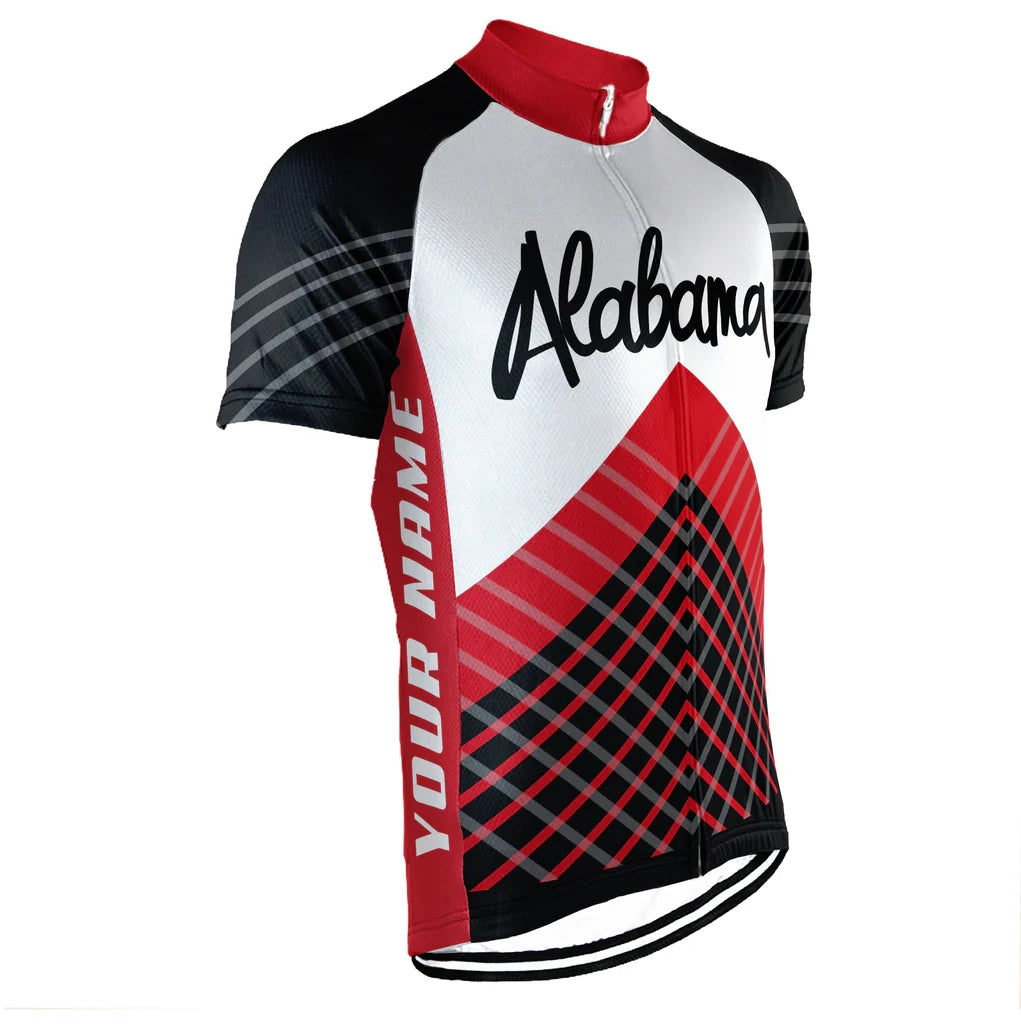 Customized Alabama Men's Cycling Jersey Short Sleeve