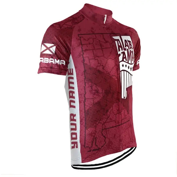 Customized Alabama Men's Cycling Jersey Short Sleeve