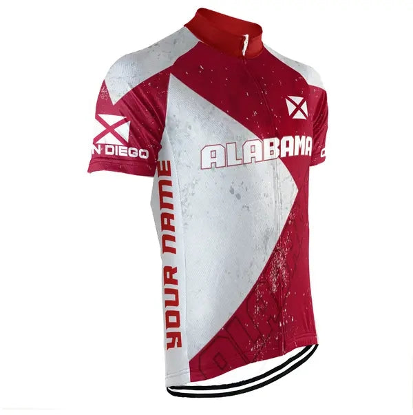Customized Alabama Men's Cycling Jersey Short Sleeve