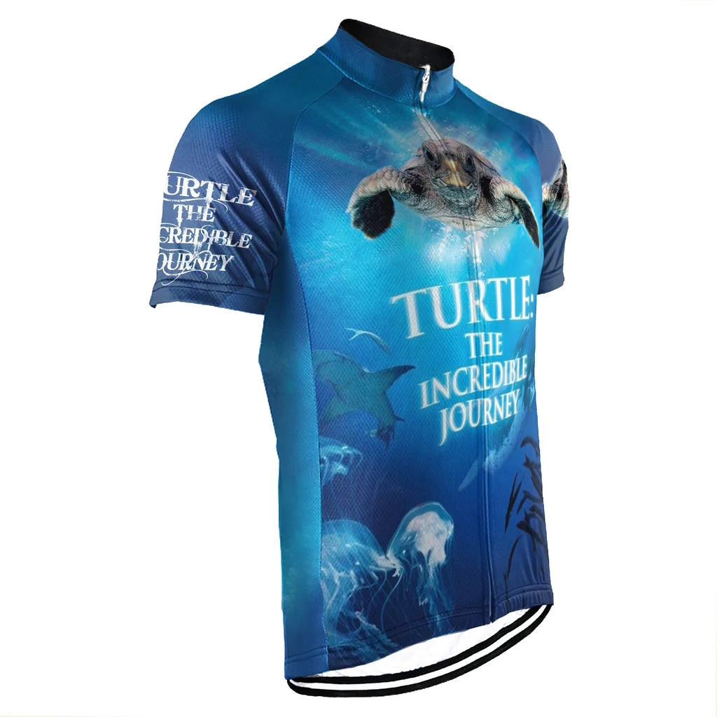 Customized Turtle On Road Men's Cycling Jersey Short Sleeve