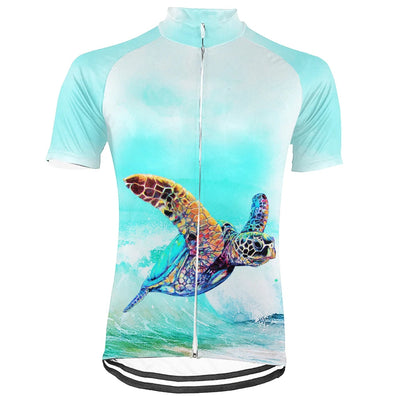 Customized Turtle On Road Men's Cycling Jersey Short Sleeve