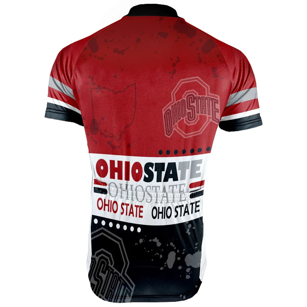 Customized Ohio State University Men's Cycling Jersey Short Sleeve