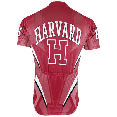 Customized Harvard Crimson Men's Cycling Jersey Short Sleeve