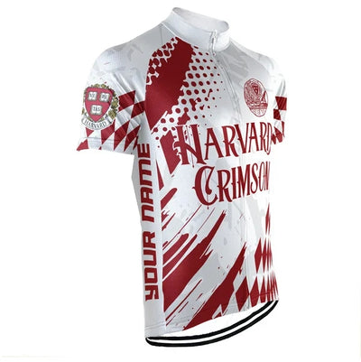 Customized Harvard Crimson Men's Cycling Jersey Short Sleeve