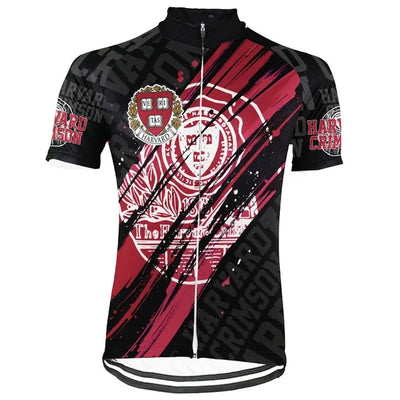 Customized Harvard Crimson Men's Cycling Jersey Short Sleeve