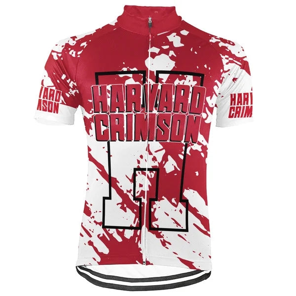 Customized Harvard Crimson Men's Cycling Jersey Short Sleeve