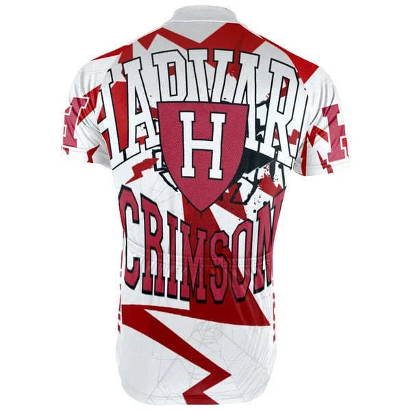 Customized Harvard Crimson Men's Cycling Jersey Short Sleeve