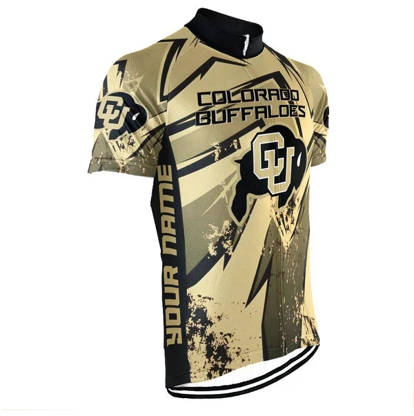 Customized Colorado Buffaloes Men's Cycling Jersey Short Sleeve